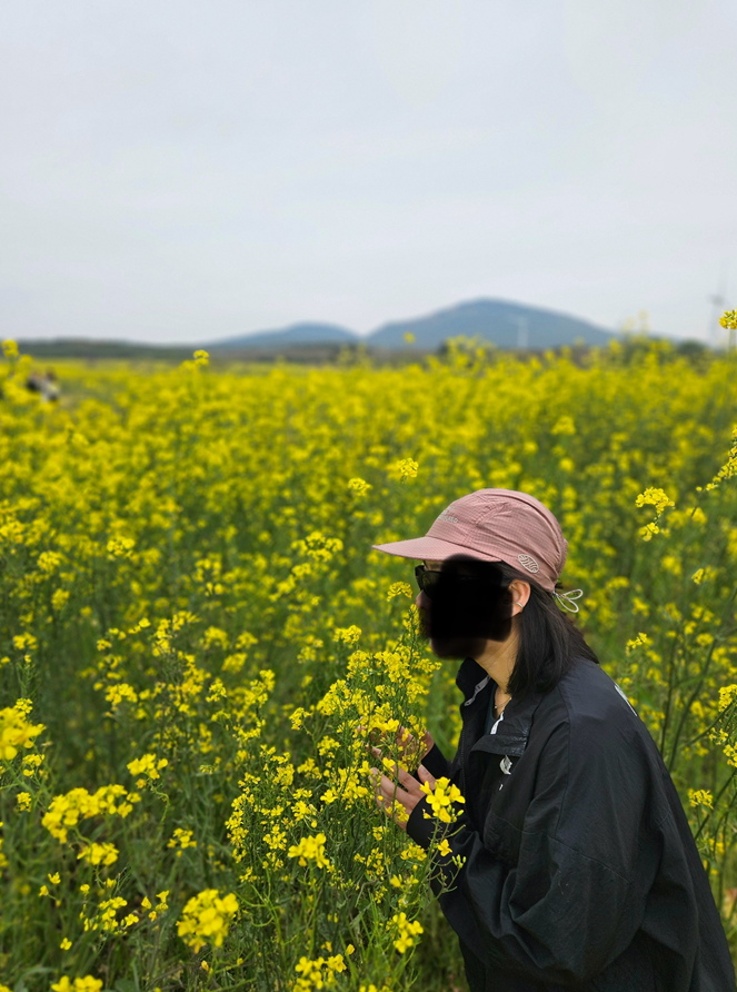 제주 파타고니아 트레일러닝 유채꽃밭촬영